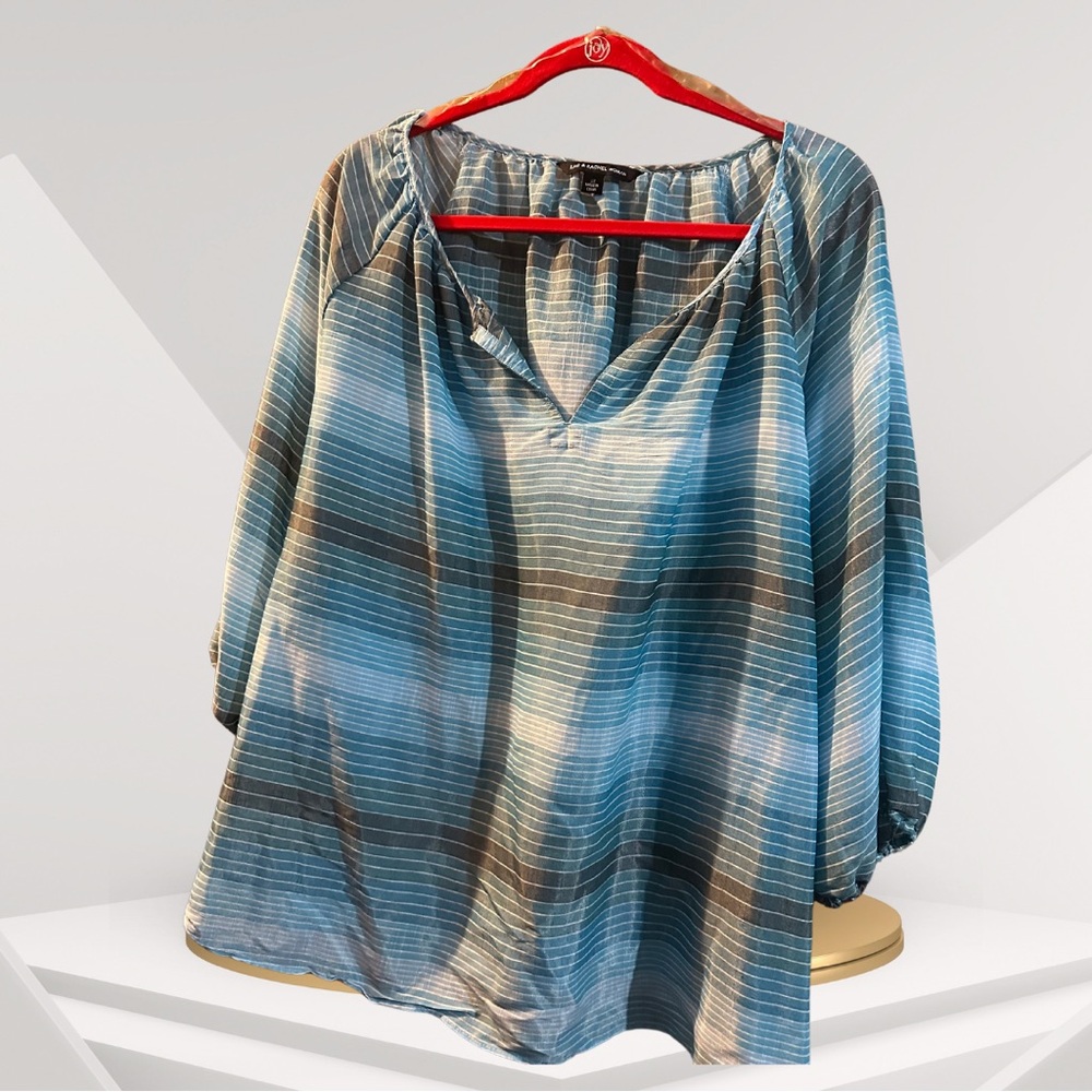 Zac & Rachel 2x blue striped blouse